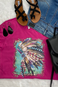 Colorful Indian Headdress Tee