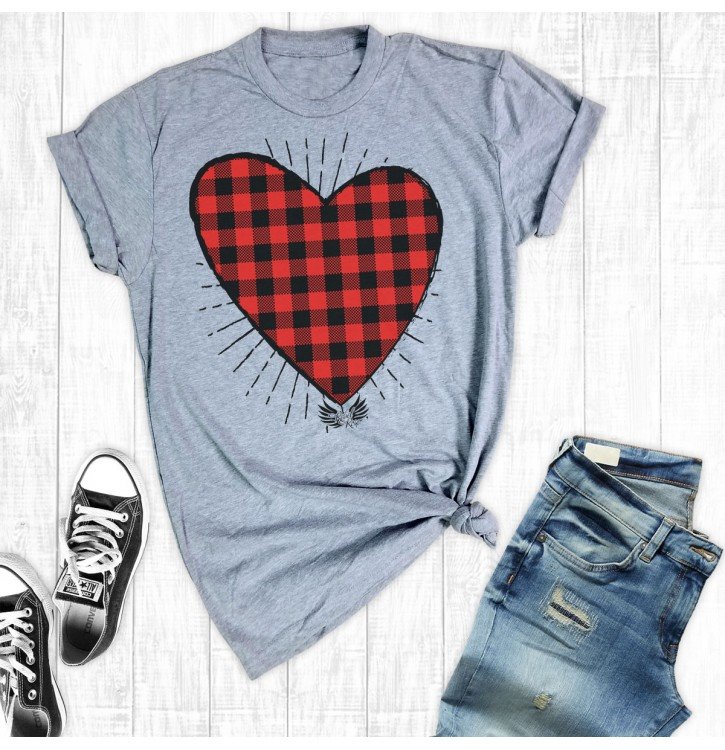 Plaid Heart Tee