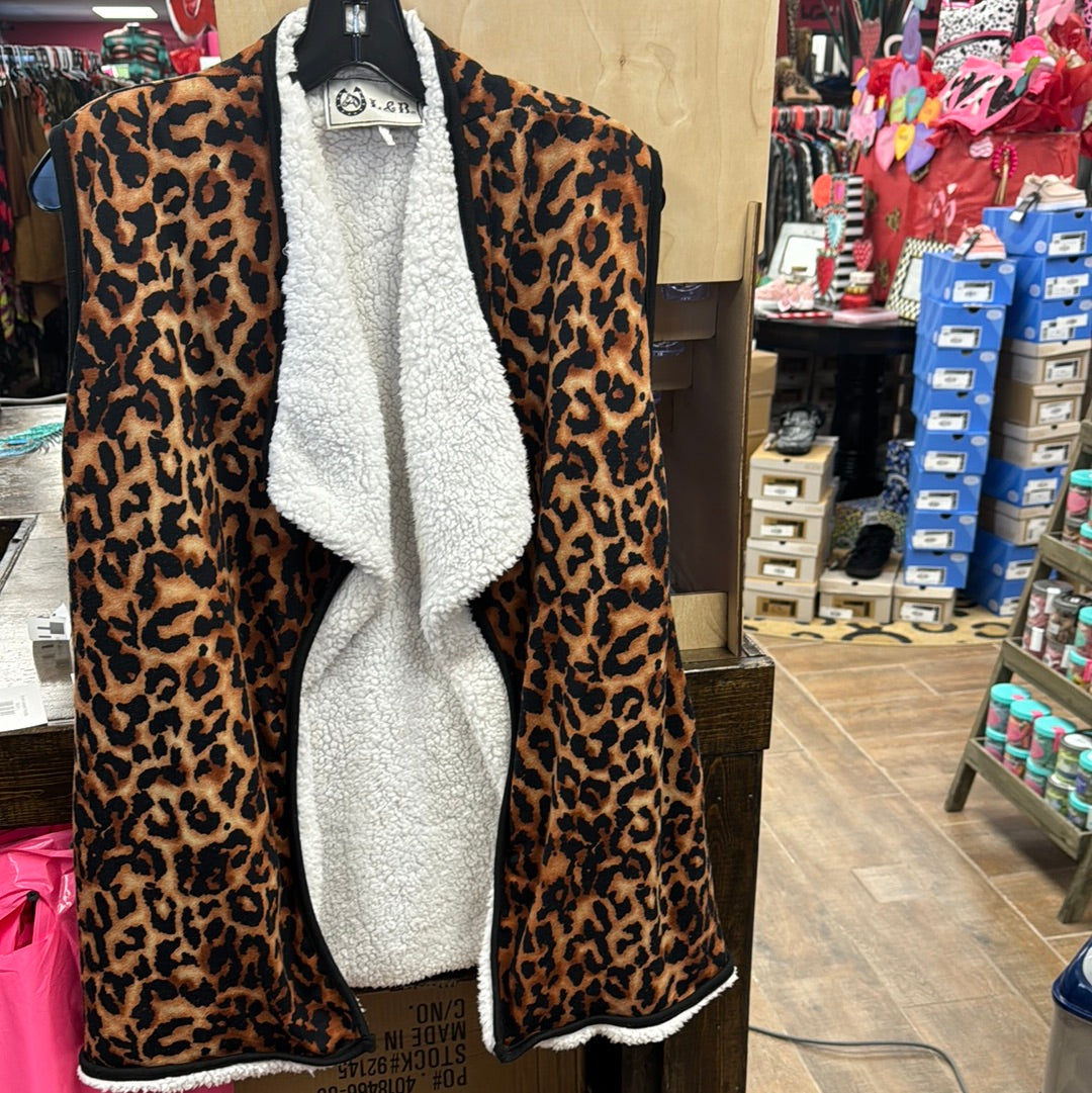 Leopard Sherpa Vest