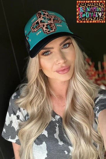 KITTY KROSS TURQUOISE BASEBALL CAP