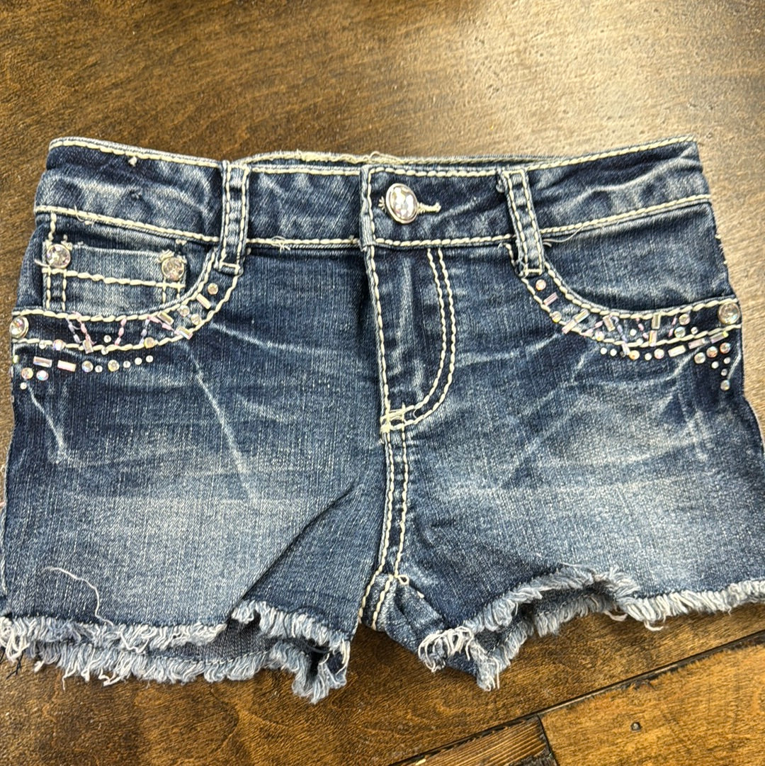 Girls Ab Crystal Denim Shorts