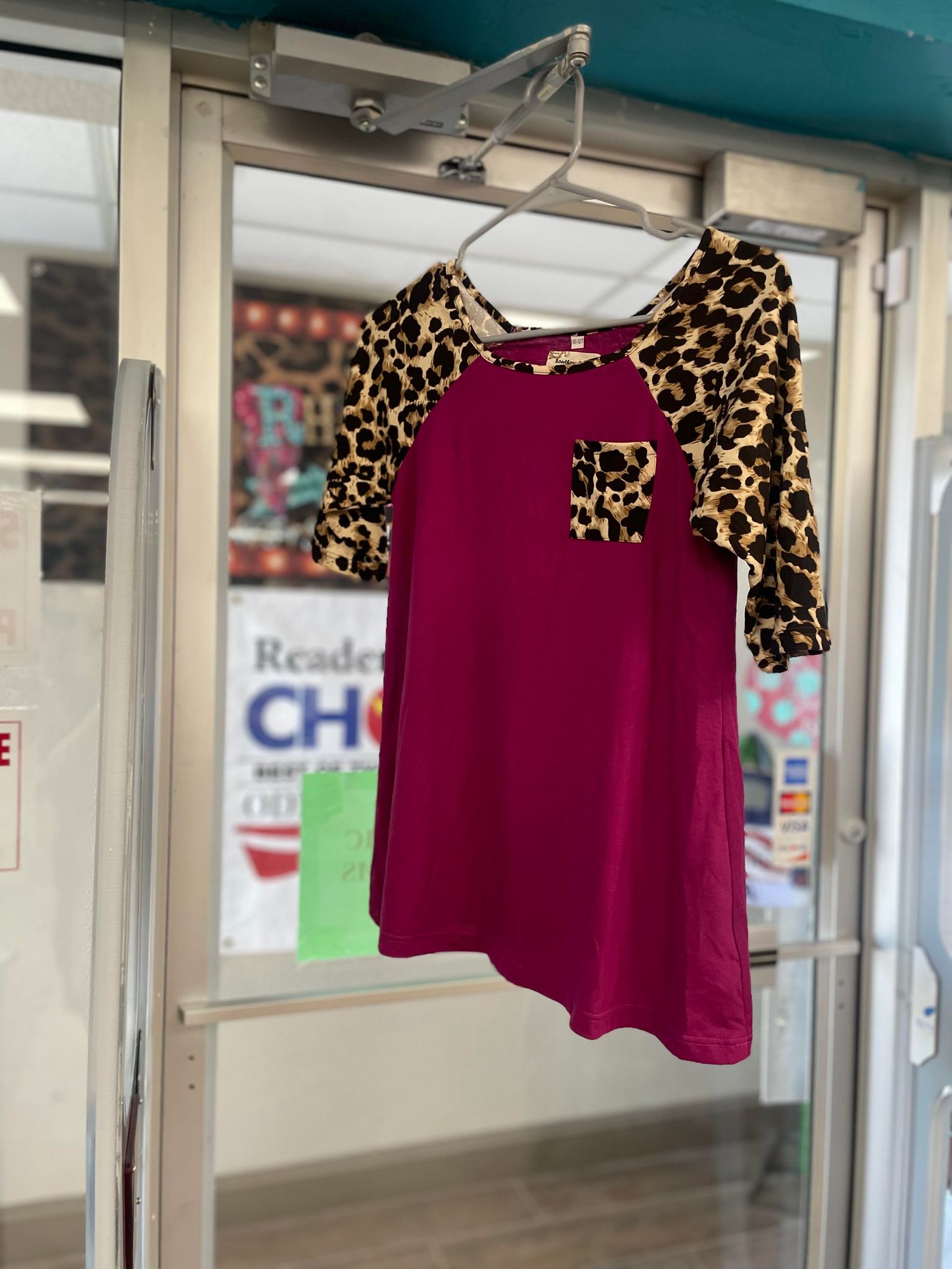 Kids Magenta Leopard Raglan