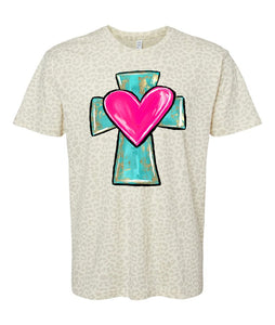 White Leopard Cross Tee