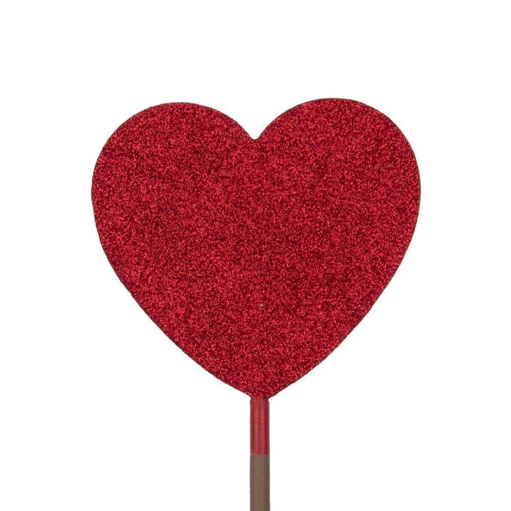 RED GLITTER HEART FINIAL