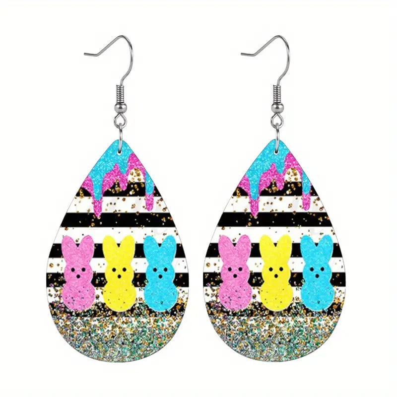 Stripe Bunny Earrings