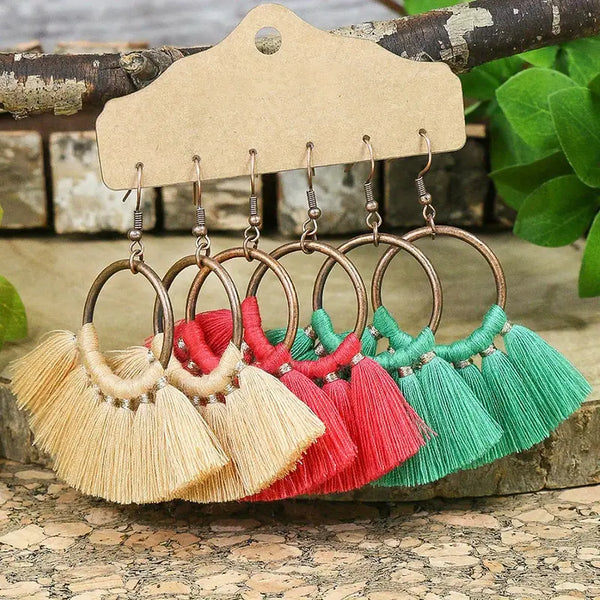 Basic Tassel Earrings* Multi Color*