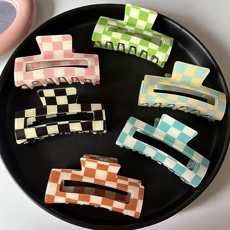 Checker Hair Clip *MULTIPLE COLORS*