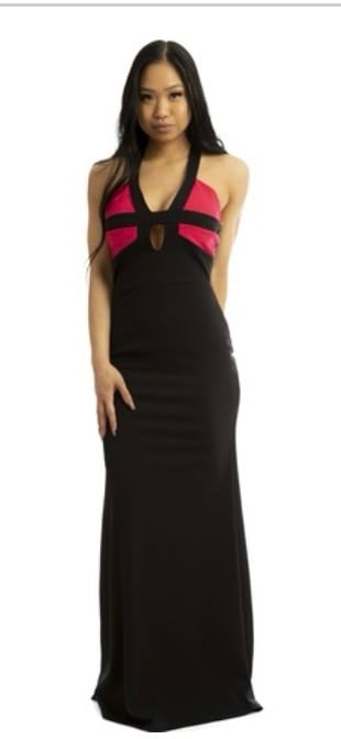 Black/ Cross Back Maxi Dress