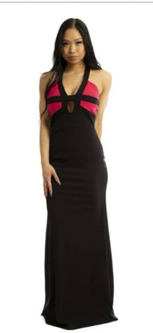 Black/ Cross Back Maxi Dress