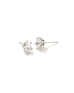 Cailin Silver Crystal Stud Earrings in White Crystal