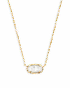 Elisa Gold Pendant Necklace in Ivory Mother-of-Pearl