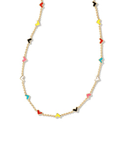 Haven Heart Gold Strand Necklace in Multi Mix