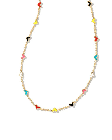 Haven Heart Gold Strand Necklace in Multi Mix