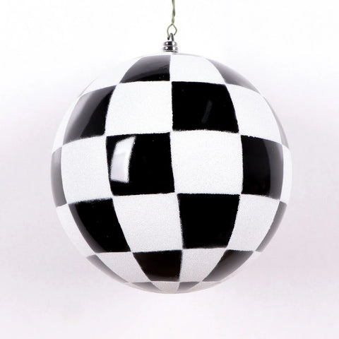 Black and White Check Ornament, 5"