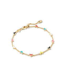 Haven Heart Gold Chain Bracelet in Multi Mix