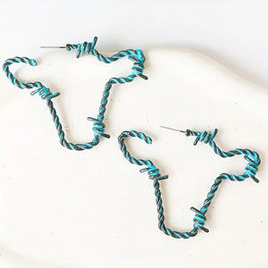 Turquoise Barbed Cow Earrings