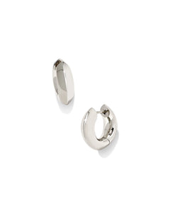 Mikki Metal Huggie Earrings in Silver