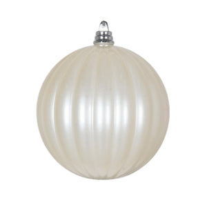 5" PEARL MATTE PLEATED ORNAMENTS