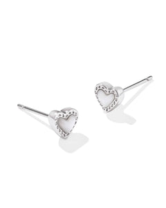 Mini Ari Heart Gold Single Stud Earring in Ivory Mother-of-Pearl