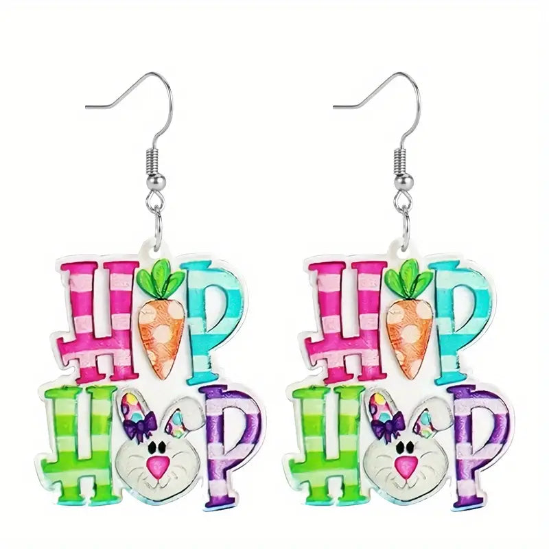 Acrylic Hip Hop Earrings