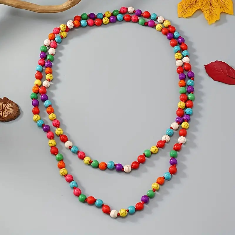 Colorful Stone Bead Necklace