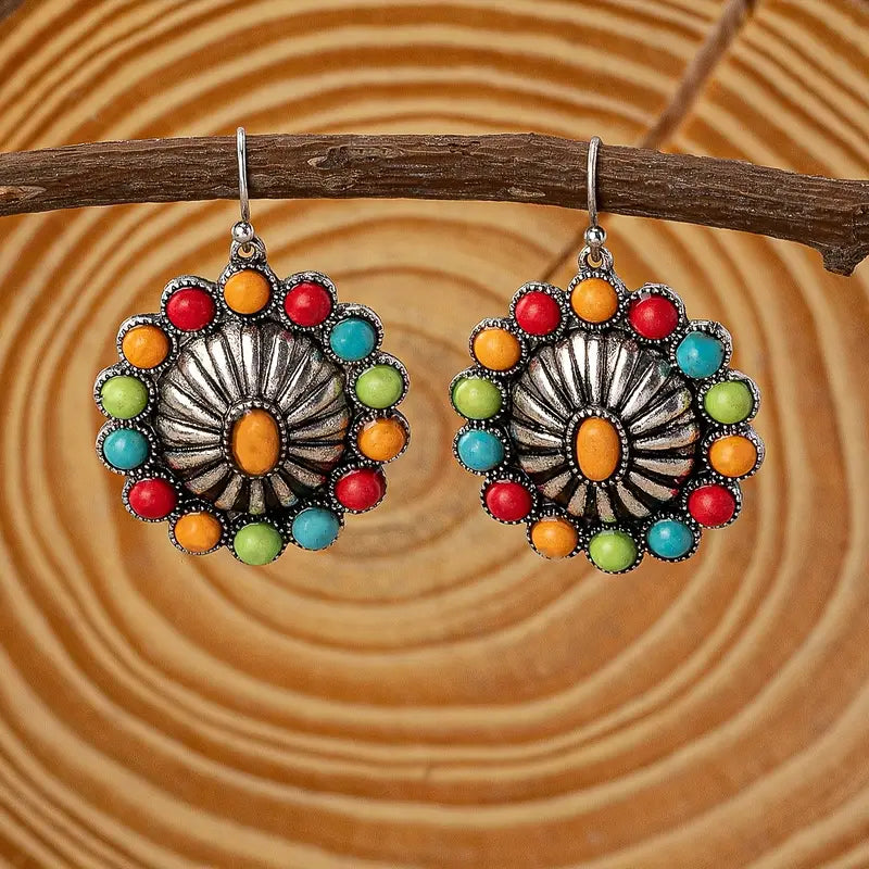 Multi Color Sunflower Earring