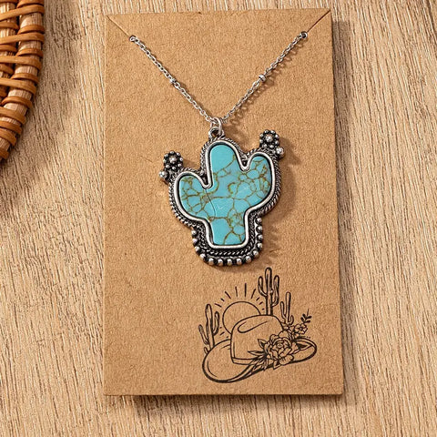 Turquoise Cactus Necklace