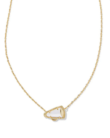 Cheer Gold Short Pendant Necklace in White Mother-of-Pearl