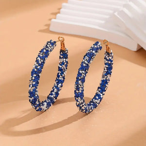 Blue/White Glitter Hoops