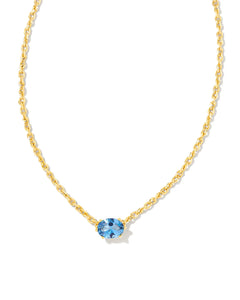 Cailin Gold Pendant Necklace in Blue Violet Crystal