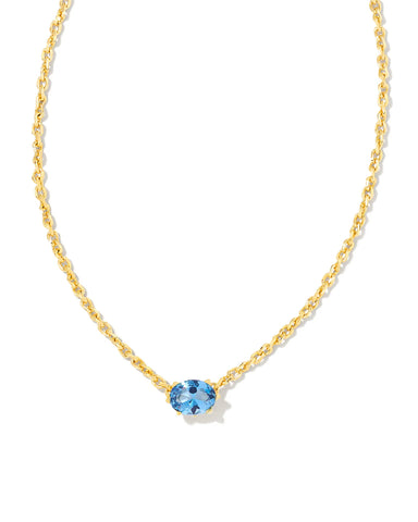 Cailin Gold Pendant Necklace in Blue Violet Crystal