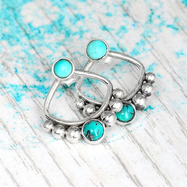 Turquoise Retro Stud Earrings