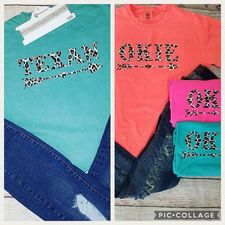 Teal Leopard TEXAN Tee