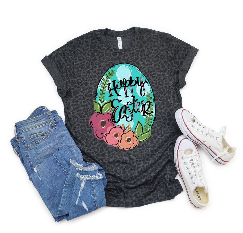 Leopard Happy Easter Tee