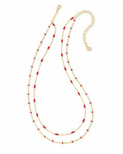 Kendra Scott Dottie Multi Strand Necklace Gold Red