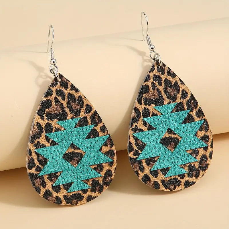 Leopard Aztec Earrings