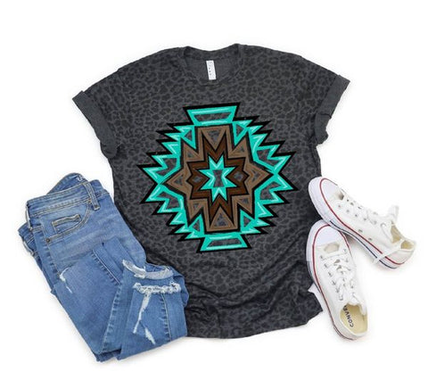 Leopard Aztec Gem Tee