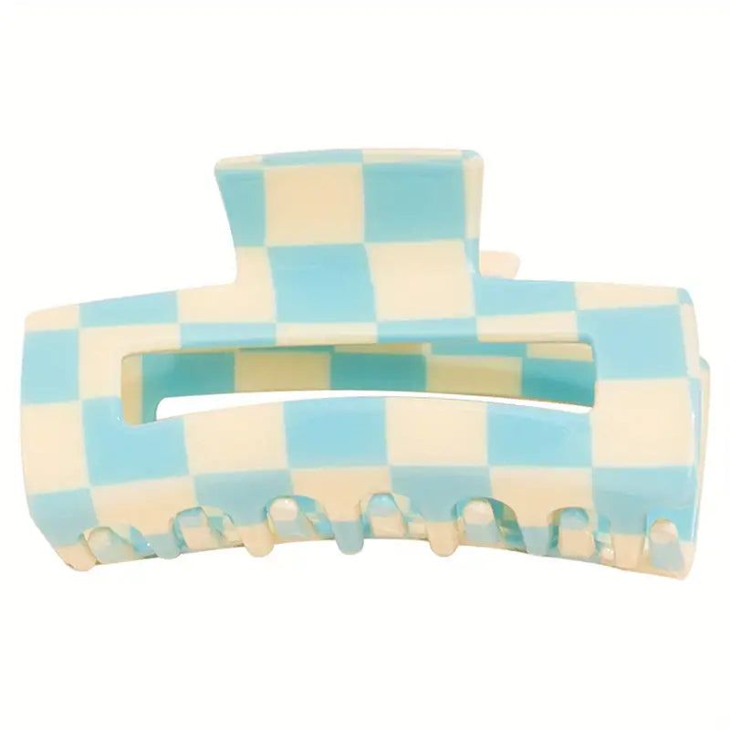 Blue/White Checker Hair Clip