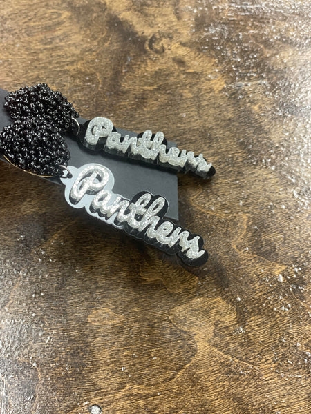 Acrylic Glitter Panthers Earrings