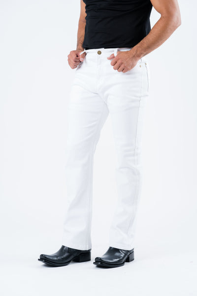 Holt Men's White Boot Cut Jeans