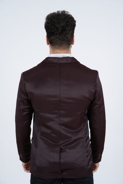 Men's Double Button Wine Blazer