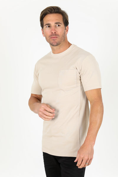 Cotton Knit T-Shirt - Beige