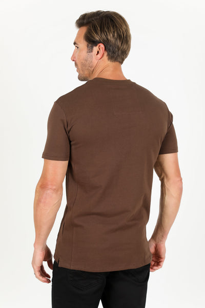 Cotton Knit T-Shirt - Brown