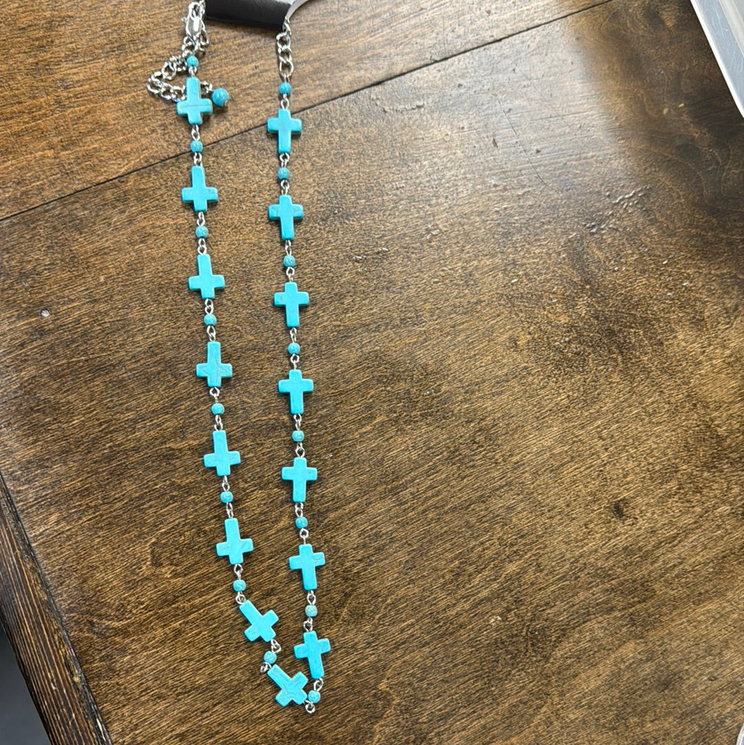 Turquoise Cross Necklace