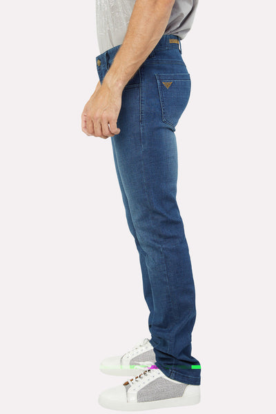 Cruz Men's Supersoft Denim Blue Stretch Slim Jeans