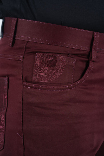 Slade Men's Burgundy Relaxed Fit Stretch Pants