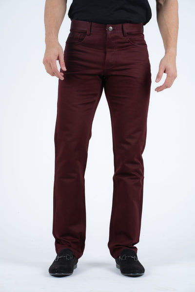 Slade Men's Burgundy Relaxed Fit Stretch Pants