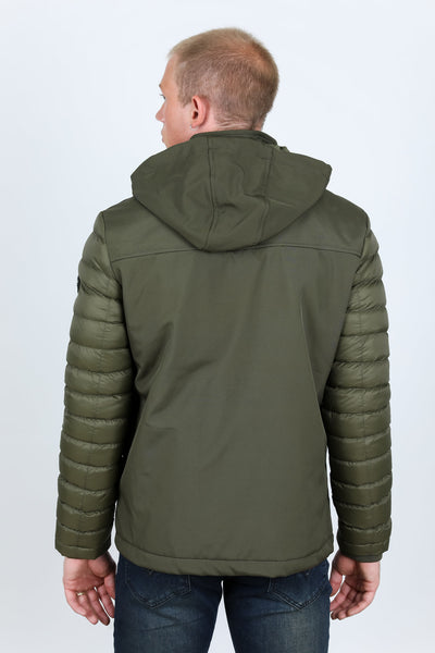 Men's Insulated Lightweight Water-Resistant Softshell Jacket - Olive