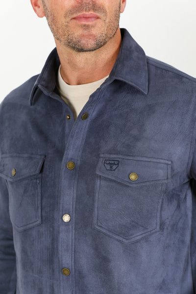 Men's Faux Suede Overshirt - Navy