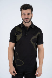 Men's Cotton Modern Fit Black Polo